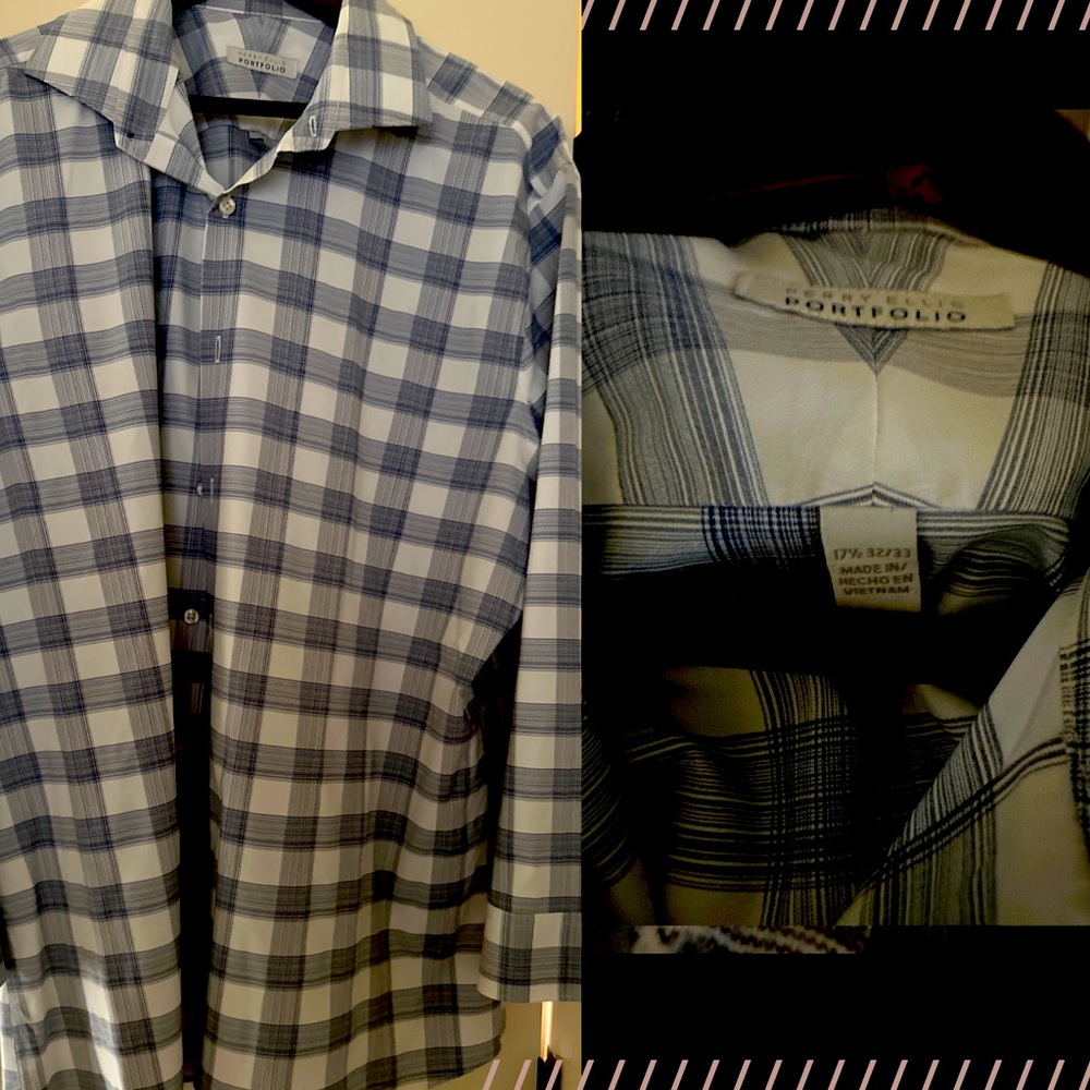 PERRY ELLIS PORTFOLIO Mens Dress Shirt Size 17 1/2 (32-33)